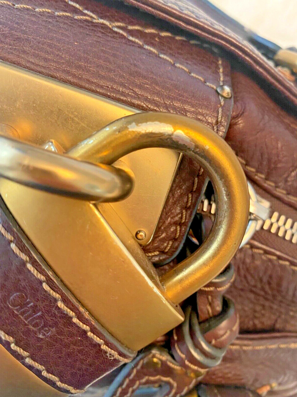 Chloe Chocolate Brown Paddington Bag With Lock Key And Dustbag ON