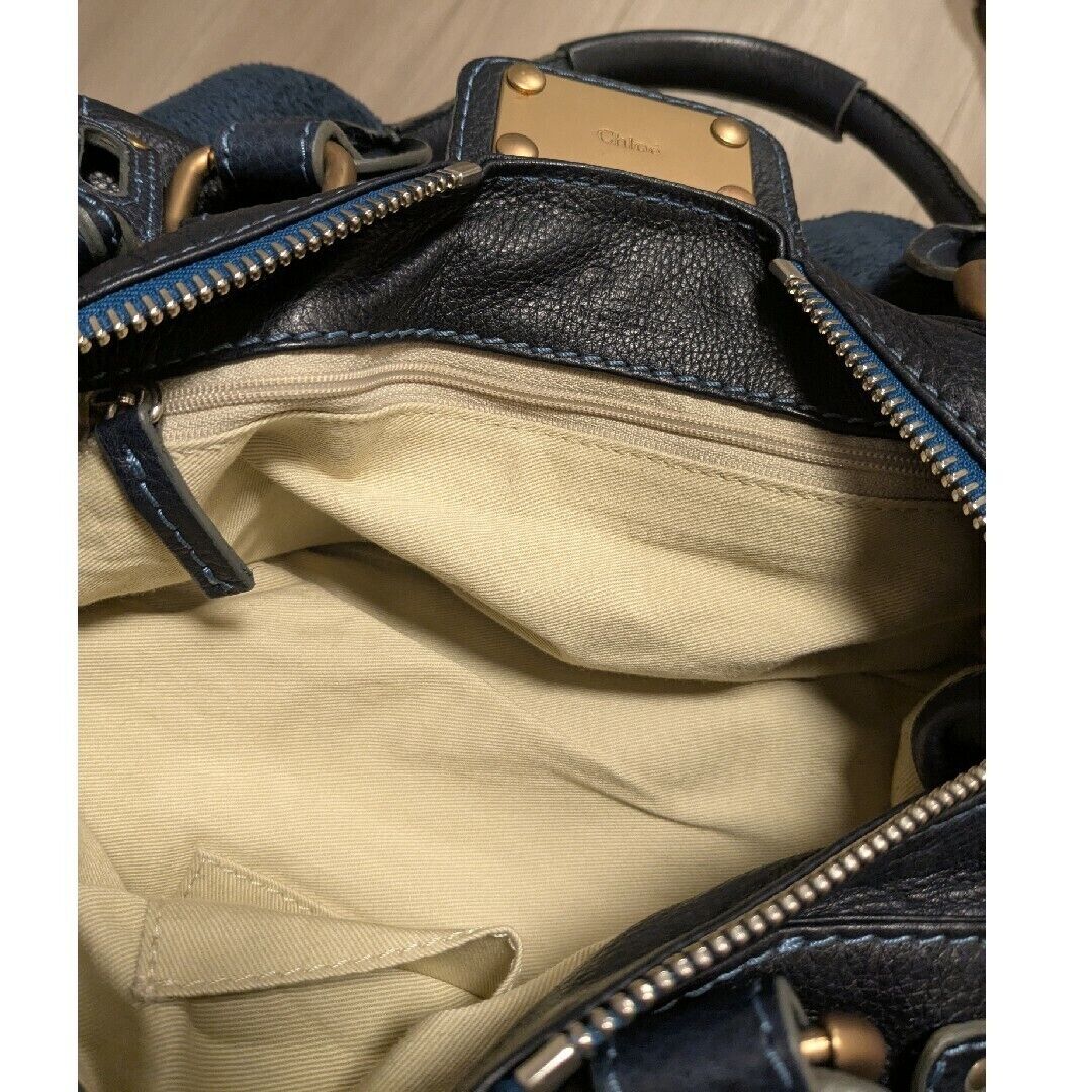 Chloe Paddington Gold Padlock Key Tote Hand Bag Leather ii