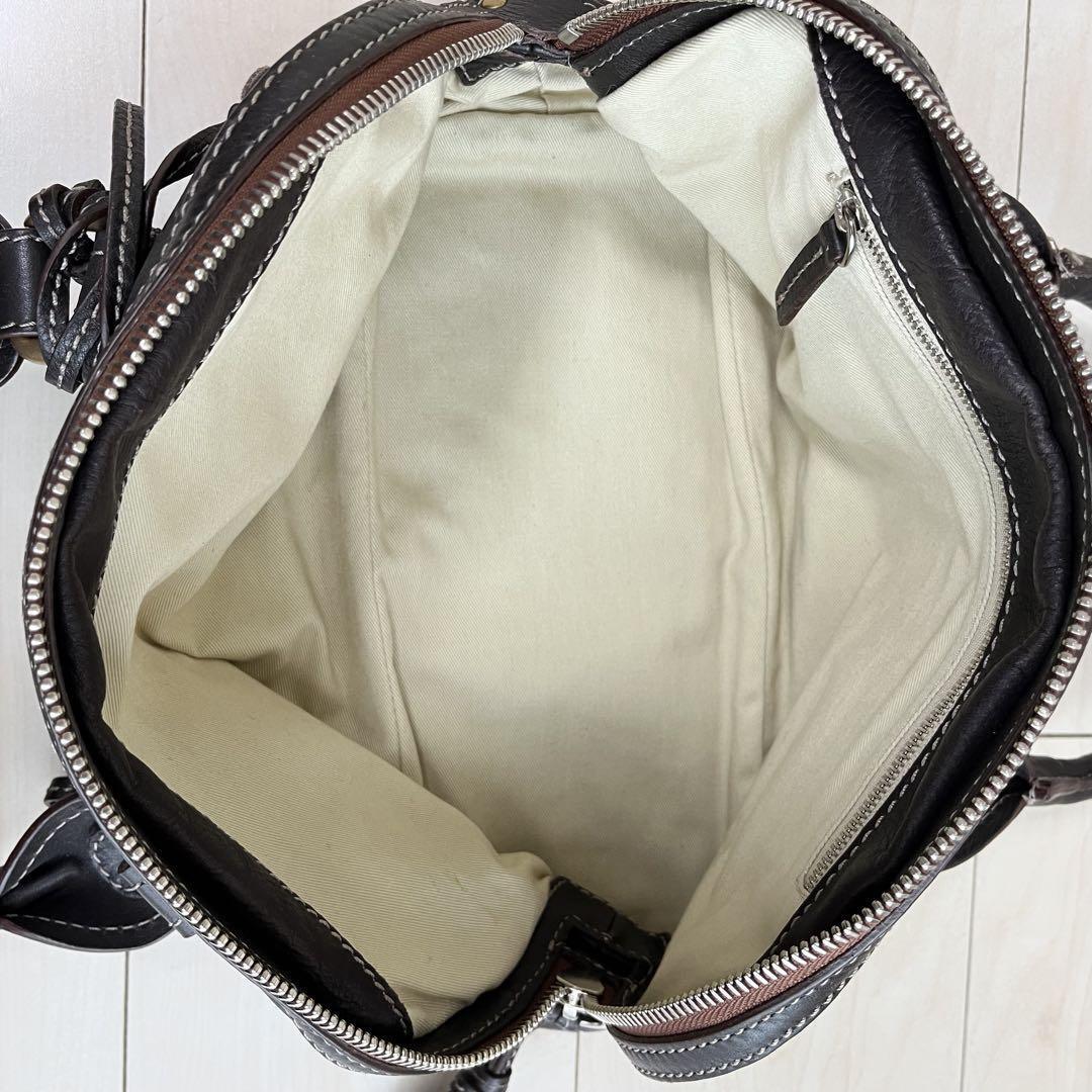 Chloe Paddington Handbag Mini Boston Brown Leather With Gold Padlock Used vZ