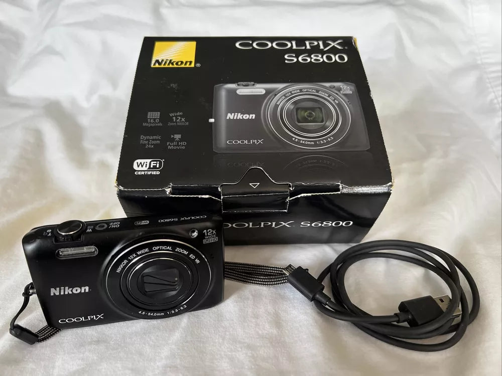 Used Nikon Coolpix S6800 16.0MP Compact Digital Camera with 12x Optical Zoom 🍥🎀📷
