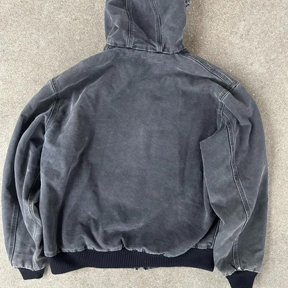Vintage J130 Black Carhartt Hooded Jacket