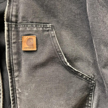 Carhartt Hooded Active Work Jacket J130 Black Perfect Fading