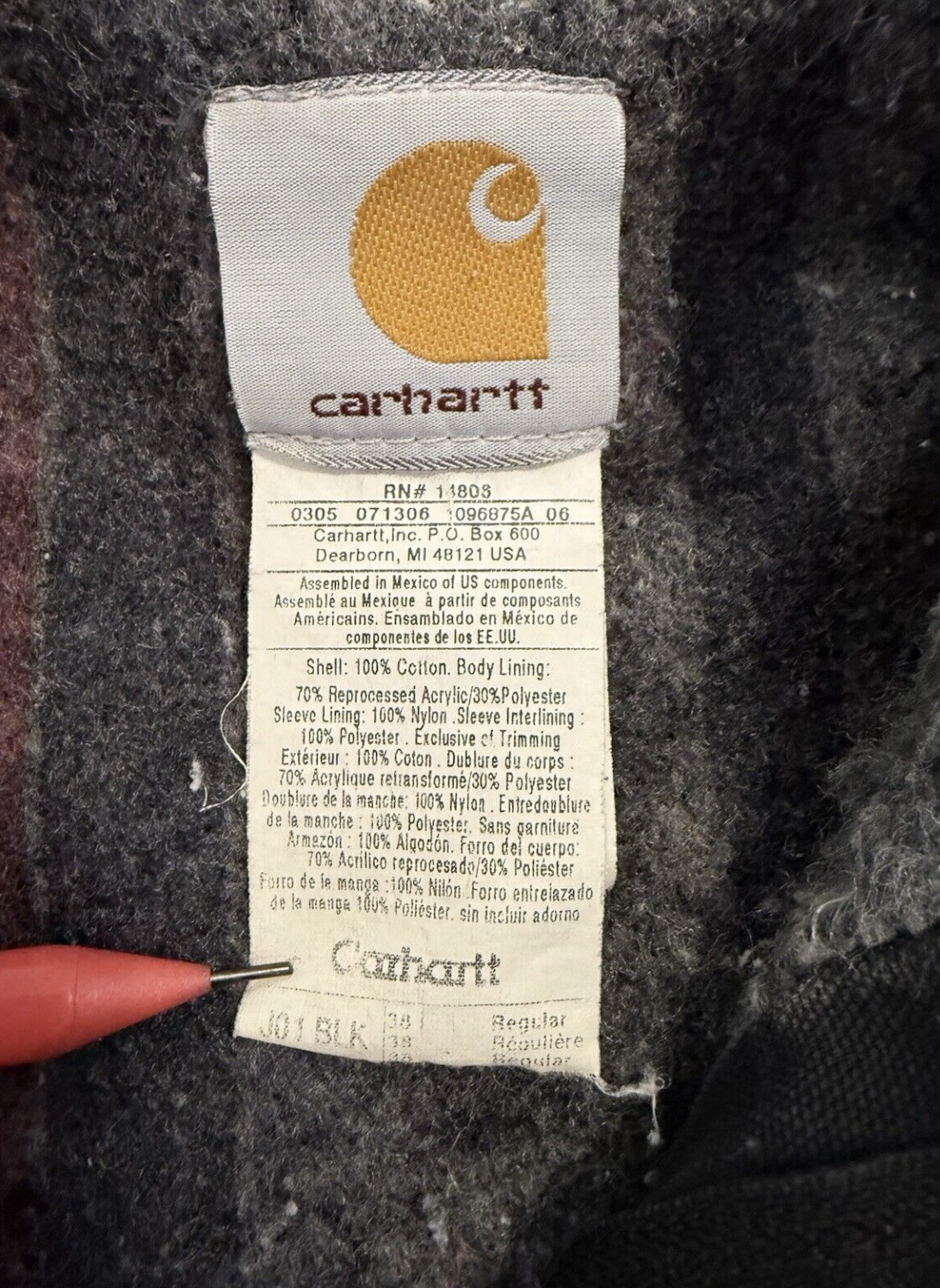 Vintage Carhartt Detroit Jacket J01 BLK Medium Rare