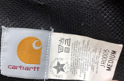 VTG Carhartt Southwest Aztec Hooded Jacket JR0005 Black/Grey Distressed sz M USA