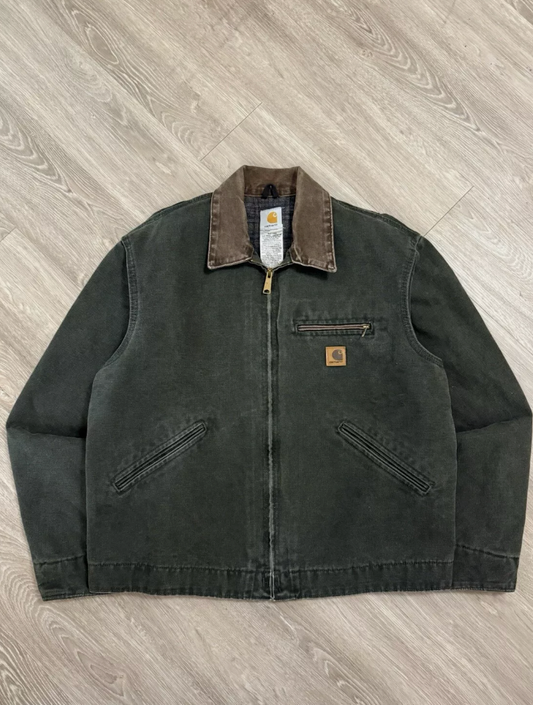 Vintage Carhartt Detroit Jacket J97 MOS Green Large Rare