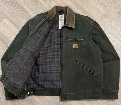 Vintage Carhartt Detroit Jacket J97 MOS Green Large Rare
