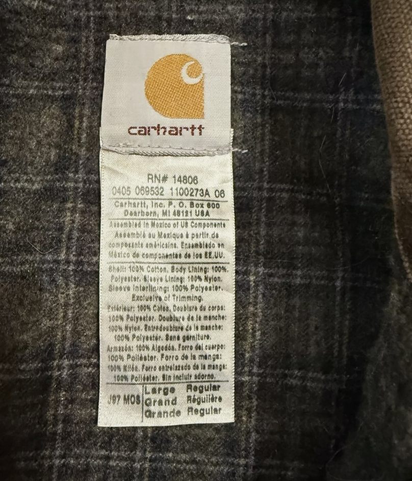 Vintage Carhartt Detroit Jacket J97 MOS Green Large Rare