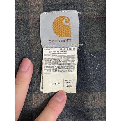 Used Carhartt Detroit Duck Jacket Size L Blue Length 67cm