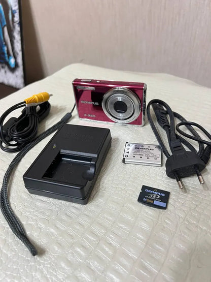 Olympus X-930 12mp pink With XD Card, Battery, Charger Tested Working