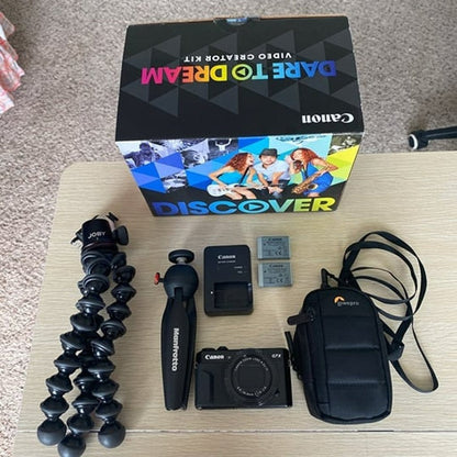 Used Canon PowerShot G7X Mark II Digital Camera Video Creator Kit Bundle 🍥🎀📷