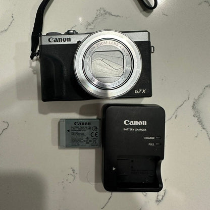 Used Canon PowerShot G7X Mark III - 20.1MP Point & Shoot Digital Camera (Silver) 🍥🎀📷