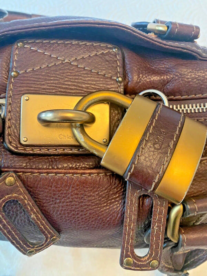 Chloe Chocolate Brown Paddington Bag With Lock Key And Dustbag ON