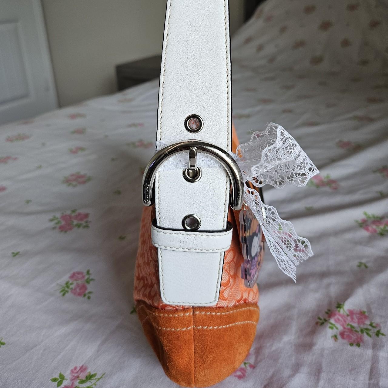 Vintage Coach Mini Soho Buckle Flap Orange Shoulder Purse rY