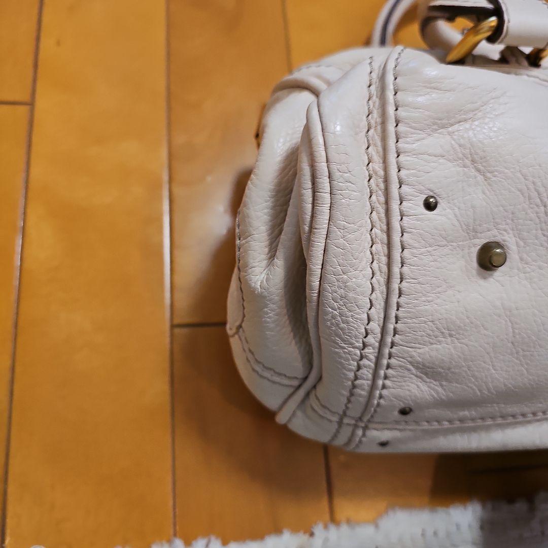 Chloe Paddington Shoulder Bag Leather Padlock Off White cG