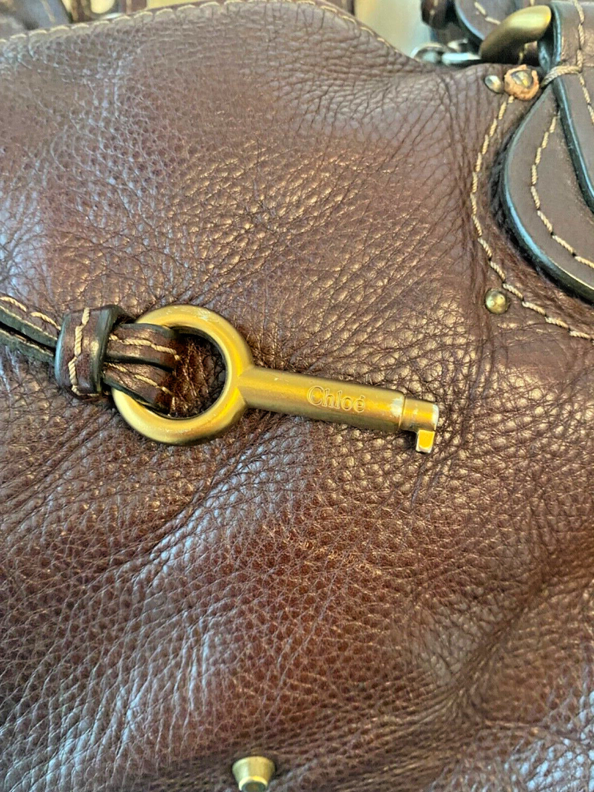 Chloe Chocolate Brown Paddington Bag With Lock Key And Dustbag ON