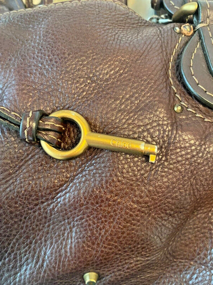 Chloe Chocolate Brown Paddington Bag With Lock Key And Dustbag ON