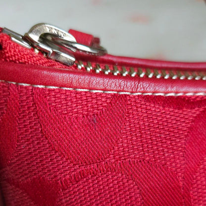 🍒 Y2K Vintage Rare Coach Red East West Baguette Shoulder Bag With Coin Purse 🍒 fM