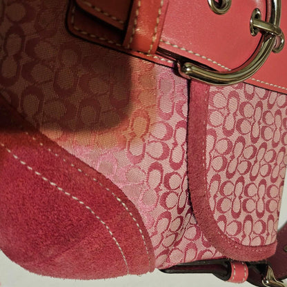 Vintage Coach Mini Soho Buckle Flap Pink Shoulder Purse aZ