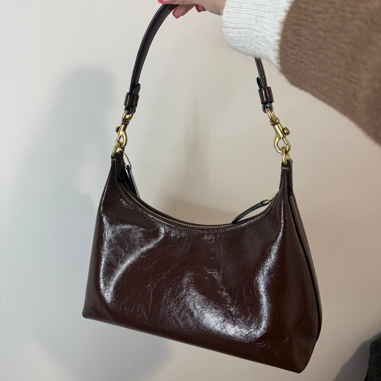 Coach Juliet Glazed Maple Leather Shoulder Bag am