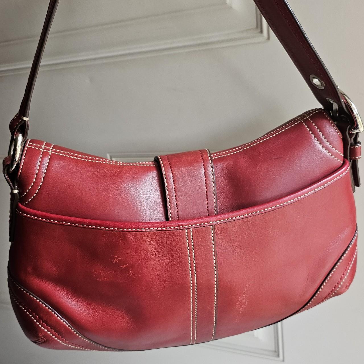 ❤️ Y2K Vintage Coach Dark Red Soho Buckle Flap Shoulder Purse ❤️ ig