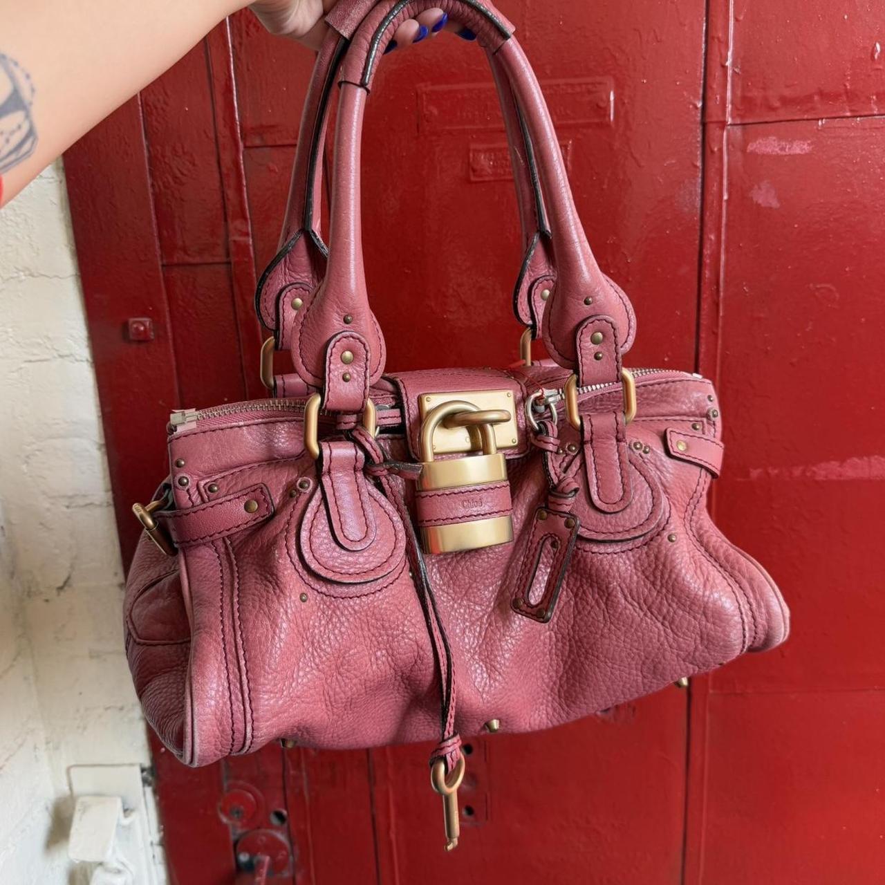 Iconic Chloe Paddington Bag In Beautiful Pink Color And Gold Hardware nn