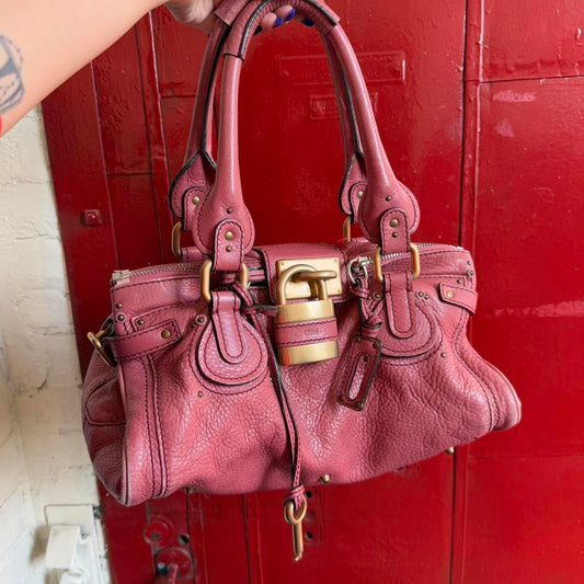 Iconic Chloe Paddington Bag In Beautiful Pink Color And Gold Hardware nn