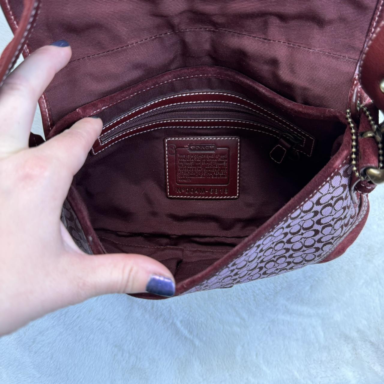 Vintage Y2K Coach Mini Soho Canvas And Suede Burgundy Bag uW