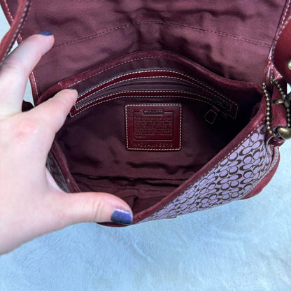 Vintage Y2K Coach Mini Soho Canvas And Suede Burgundy Bag uW
