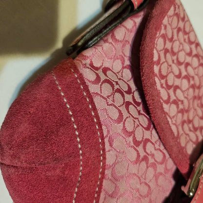 Vintage Coach Mini Soho Buckle Flap Pink Shoulder Purse aZ