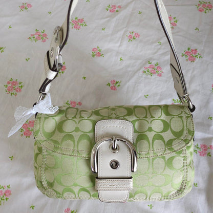 💚 Y2K Coach Lime Green Soho Shoulder Bag Purse 💚 YO