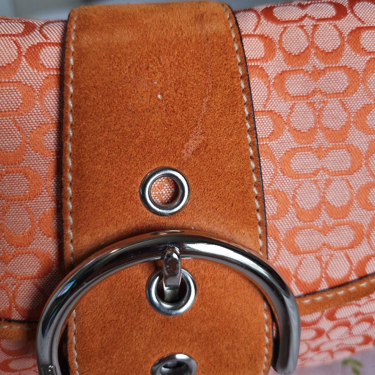 Vintage Coach Mini Soho Buckle Flap Orange Shoulder Purse rY