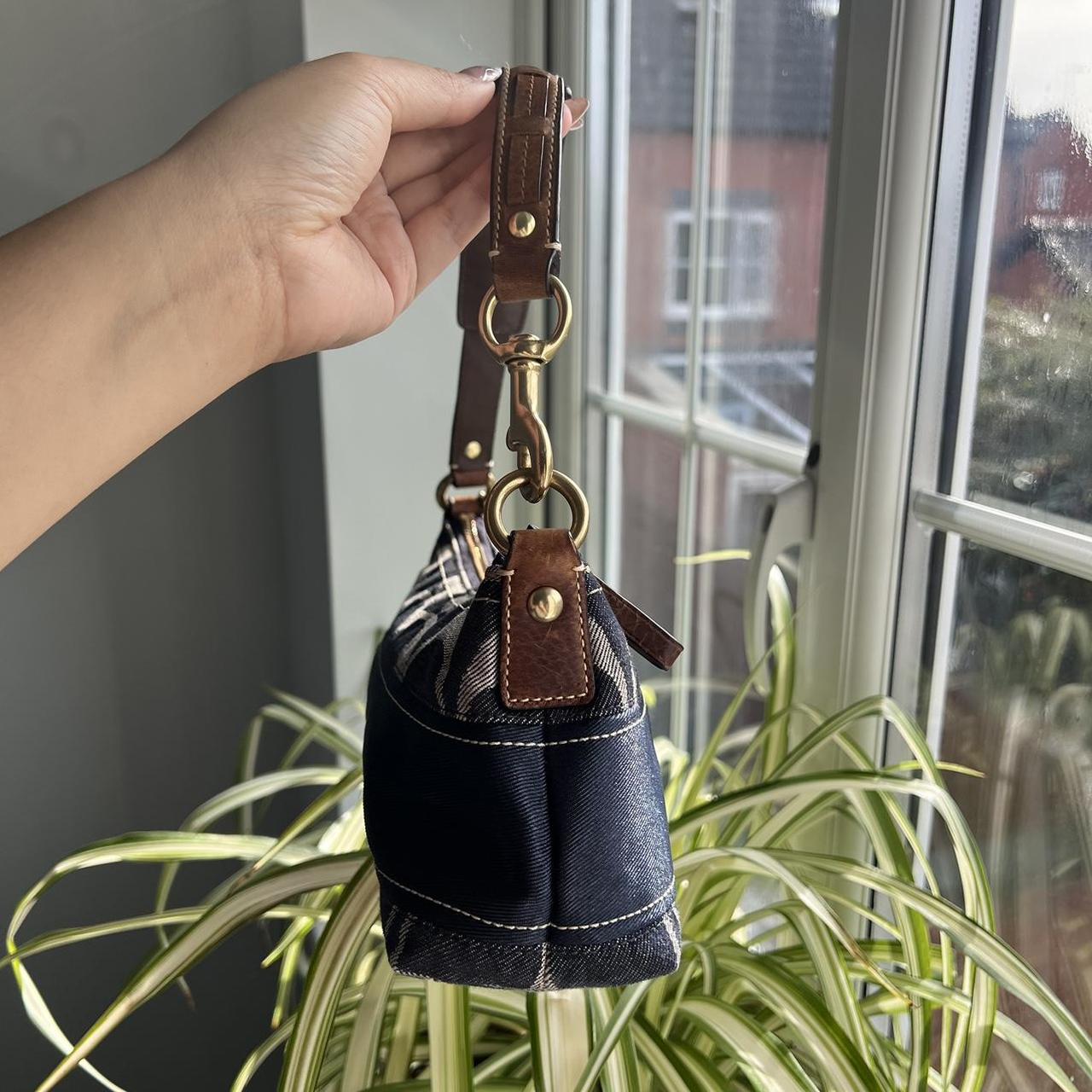 Coach Signature Denim Baguette Shoulder Bag mo