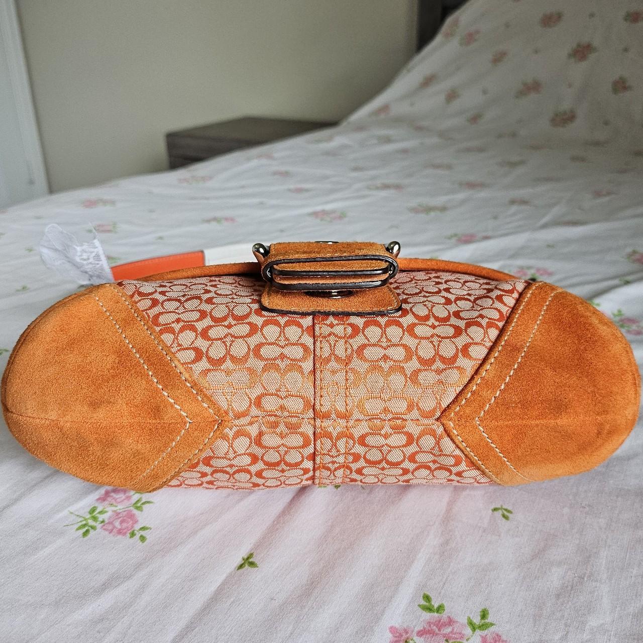 Vintage Coach Mini Soho Buckle Flap Orange Shoulder Purse rY