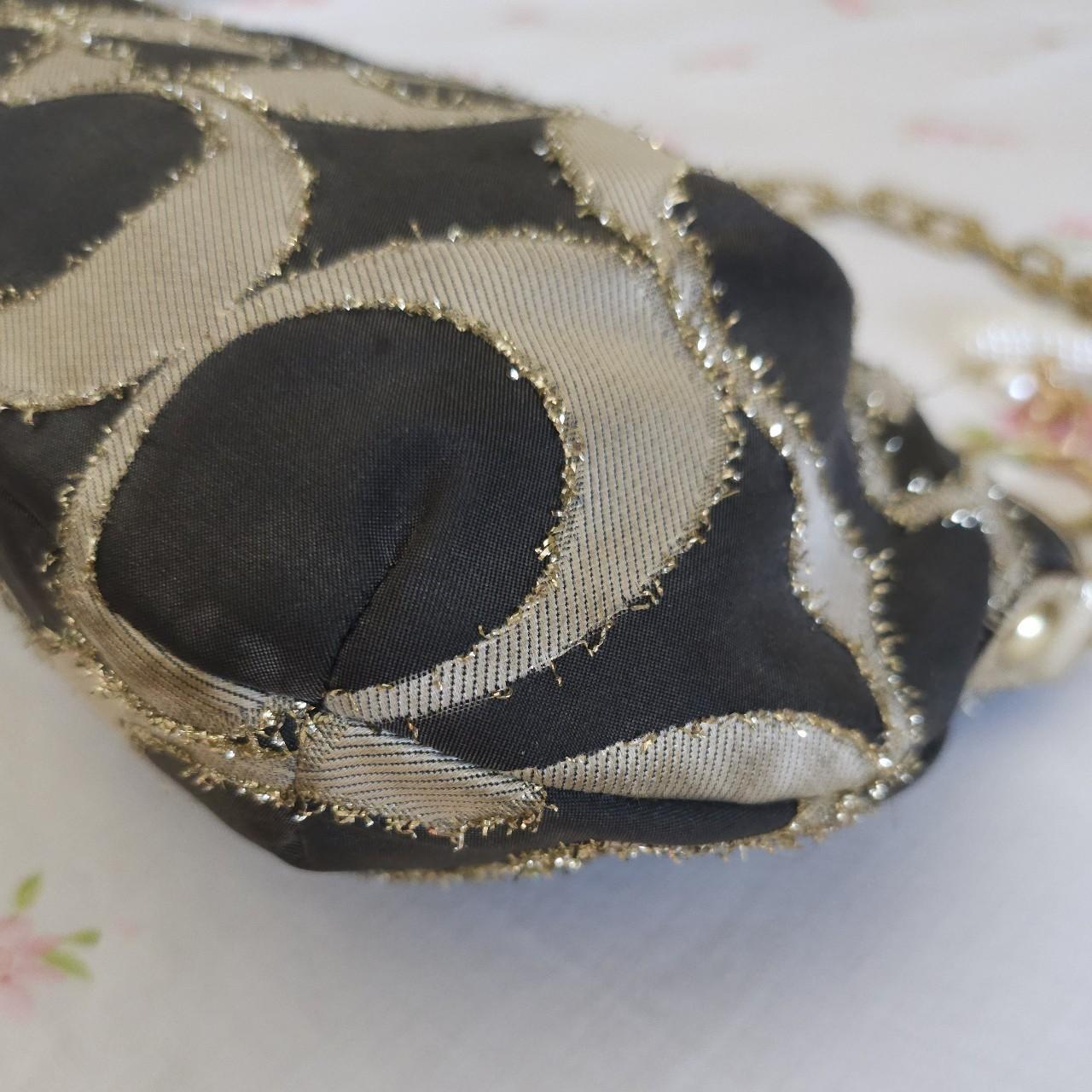 Vintage Y2K Coach Lurex Poppy Gold Hardware Small Shoulder Bag dE