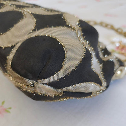 Vintage Y2K Coach Lurex Poppy Gold Hardware Small Shoulder Bag dE