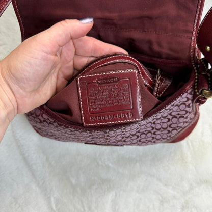 Vintage Y2K Coach Mini Soho Canvas And Suede Burgundy Bag uW