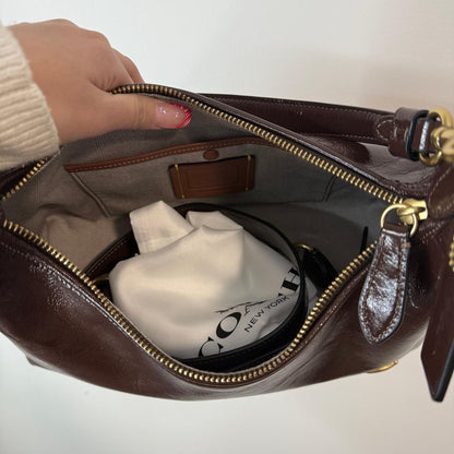 Coach Juliet Glazed Maple Leather Shoulder Bag am