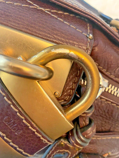 Chloe Chocolate Brown Paddington Bag With Lock Key And Dustbag ON