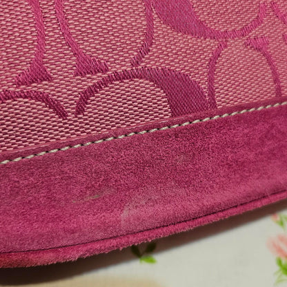 Vintage Coach Pink Suede Demi Shoulder Bag Nwt qD