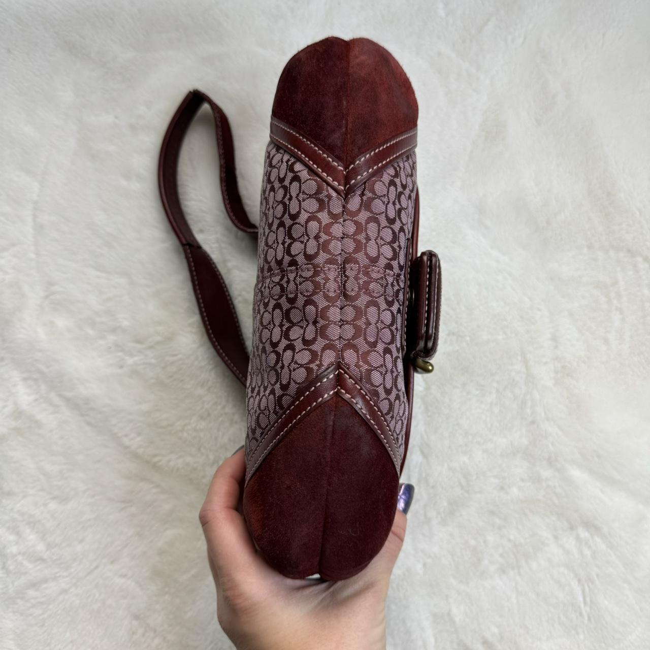 Vintage Y2K Coach Mini Soho Canvas And Suede Burgundy Bag uW