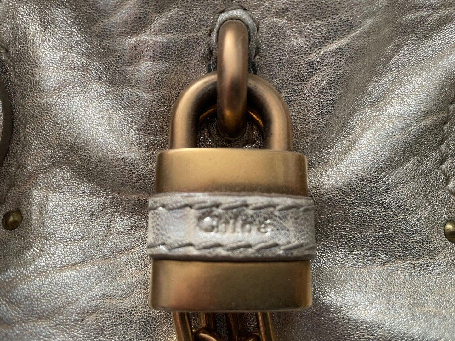 Chloe Gold Paddington Bag With Lock Wt