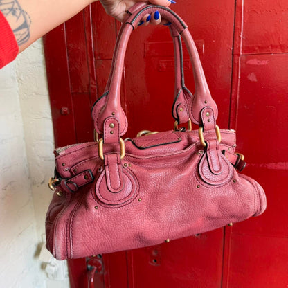 Iconic Chloe Paddington Bag In Beautiful Pink Color And Gold Hardware nn
