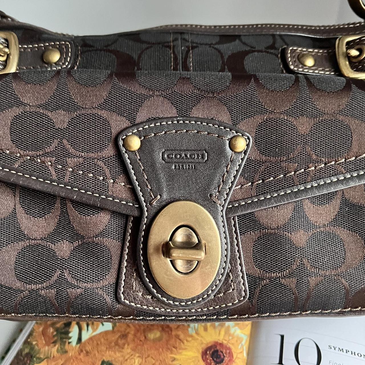 Coach Signature Legacy 65Th Anniversary Shoulder Bag Dark Brown Black Gold et