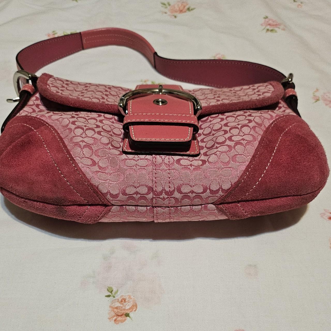 Vintage Coach Mini Soho Buckle Flap Pink Shoulder Purse aZ