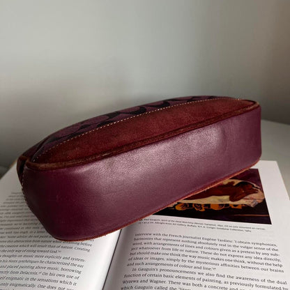 Coach Signature Demi Pouch Purple Burgundy Silver Lv