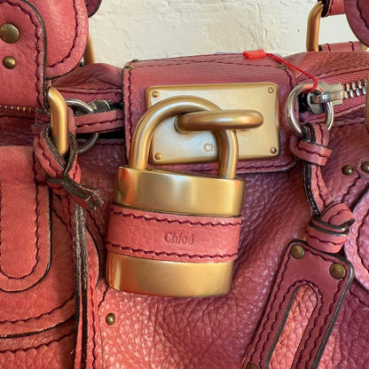Iconic Chloe Paddington Bag In Beautiful Pink Color And Gold Hardware nn