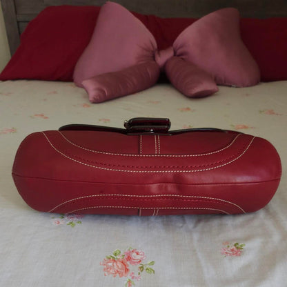 ❤️ Vintage Y2K Coach Dark Red Soho Buckle Shoulder Purse ❤️ dr