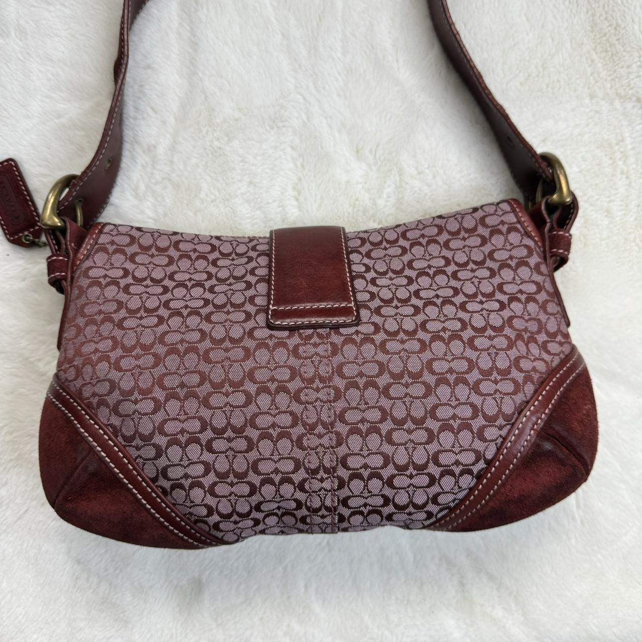 Vintage Y2K Coach Mini Soho Canvas And Suede Burgundy Bag uW