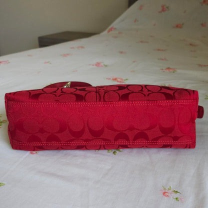 🍒 Y2K Vintage Rare Coach Red East West Baguette Shoulder Bag With Coin Purse 🍒 fM