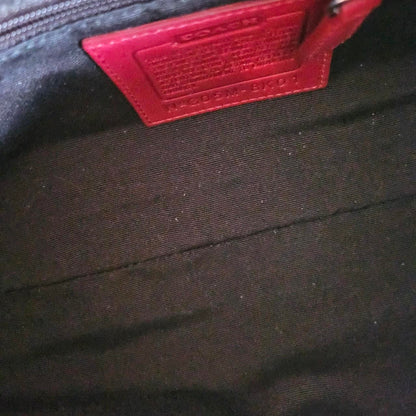 🍒 Y2K Vintage Rare Coach Red East West Baguette Shoulder Bag With Coin Purse 🍒 fM